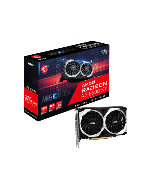  MSI Radeon RX 6500 XT Mech 2X OC 4GB GDDR6 Graphics Card